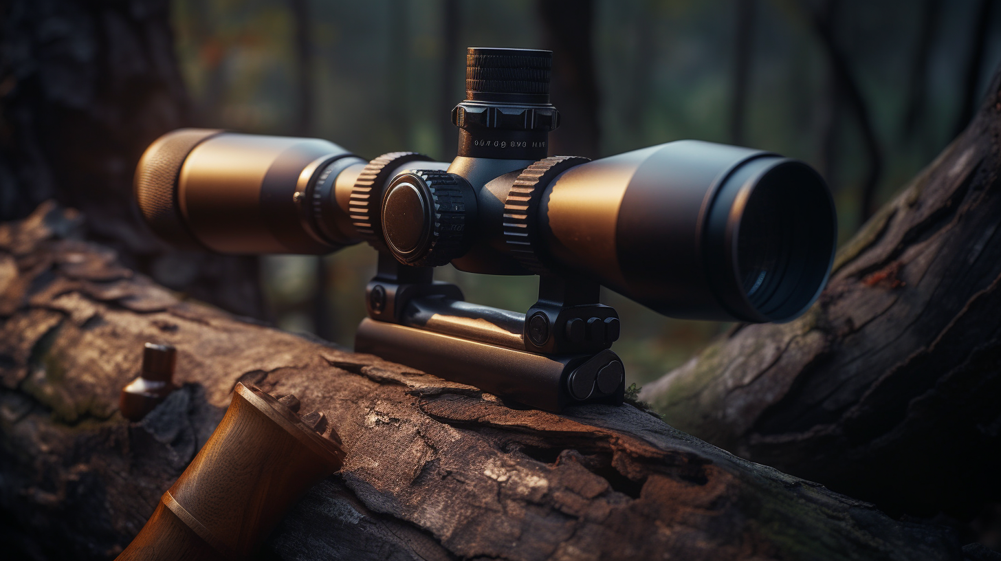 High-quality rifle scope in the forest