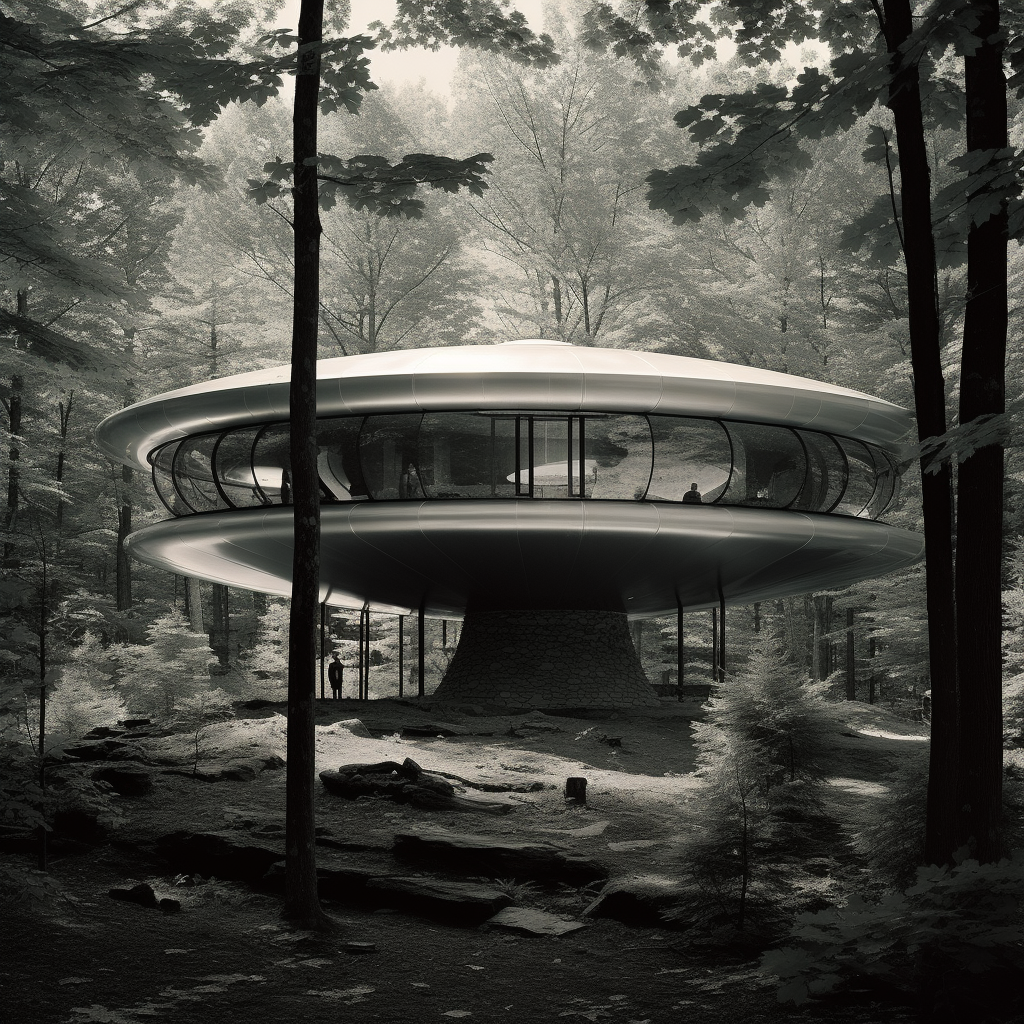 Forest UFO Cabin Architecture Lev Nikel Style