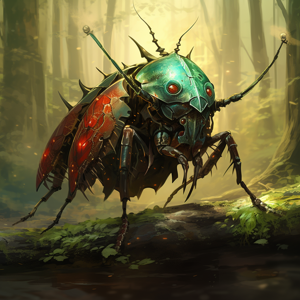 Illustration of a forest bug in D&D style