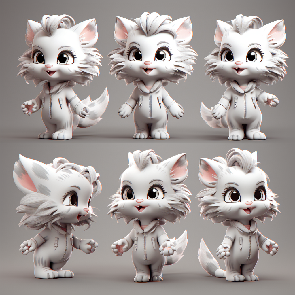 Cute forest kitten character study