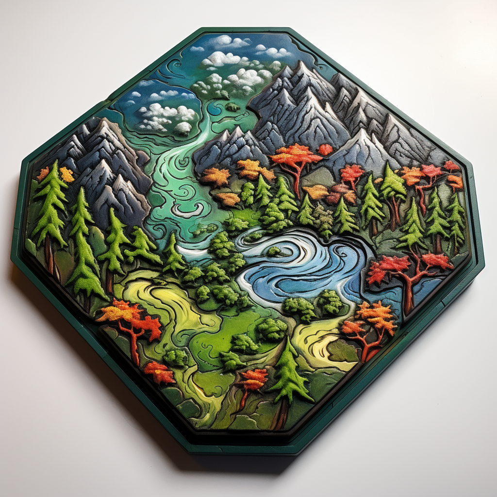 Colorful forest Tibetan game tile