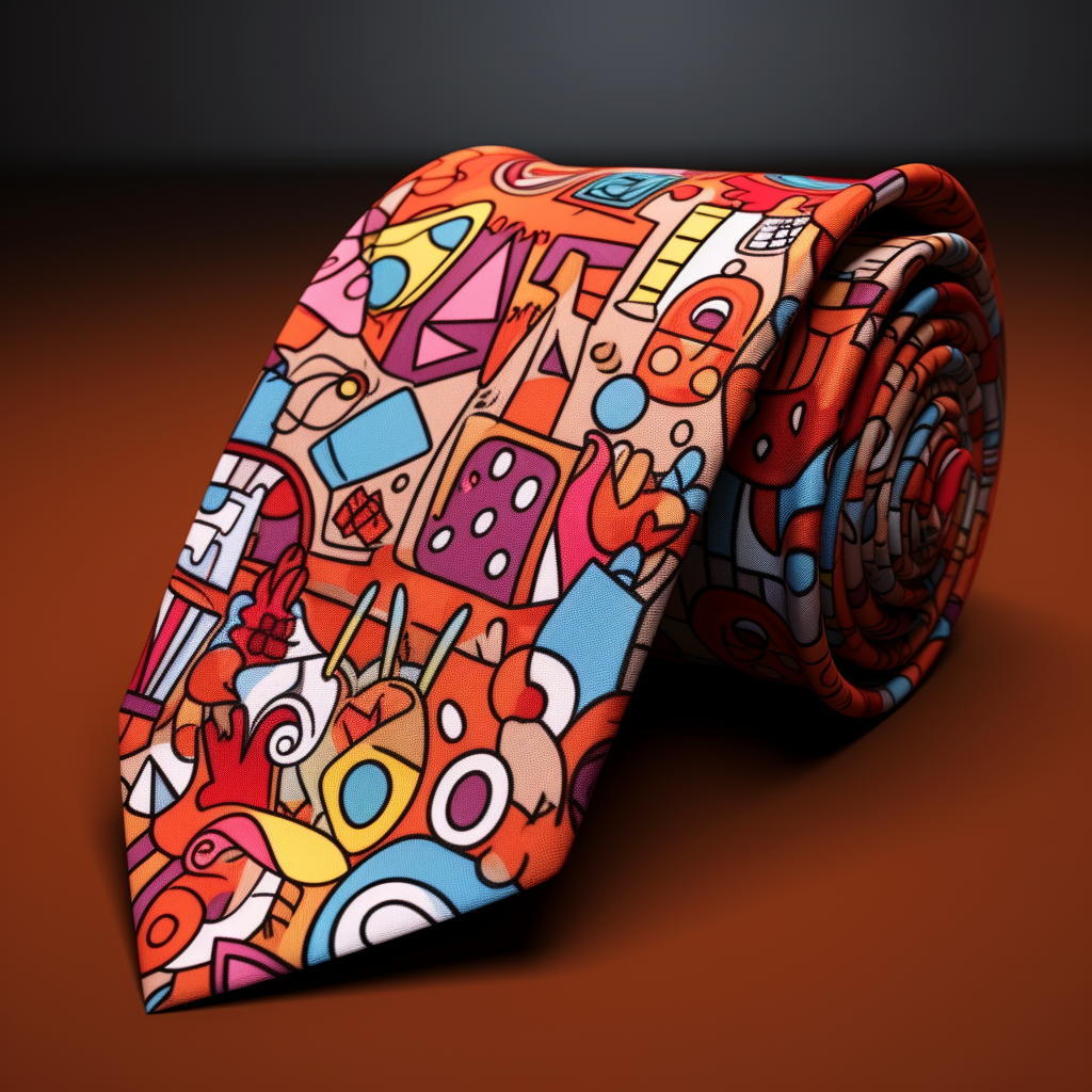 Cartoon pattern of a formal tie