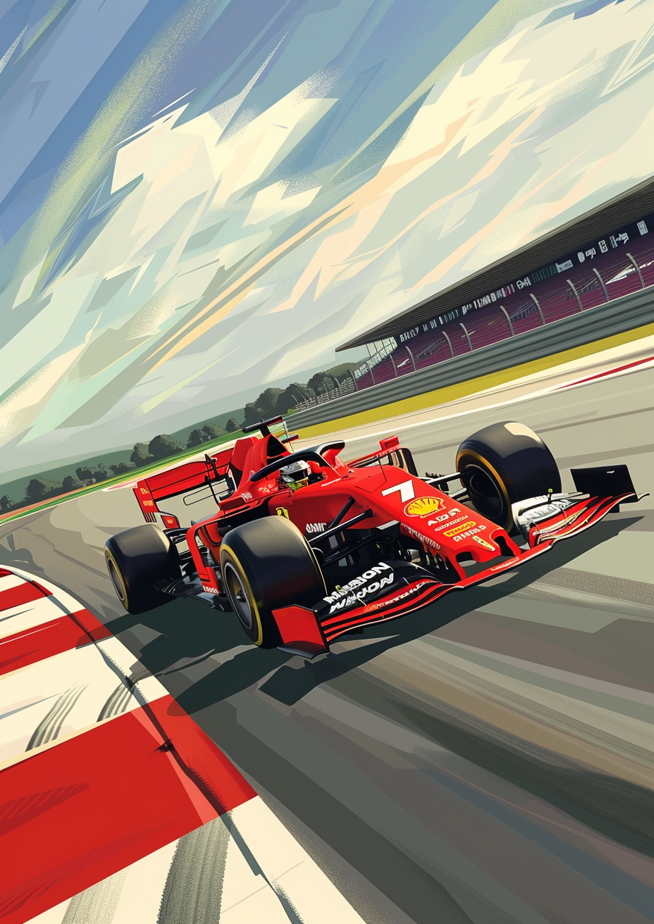 Formula 1 Race Car Illustration