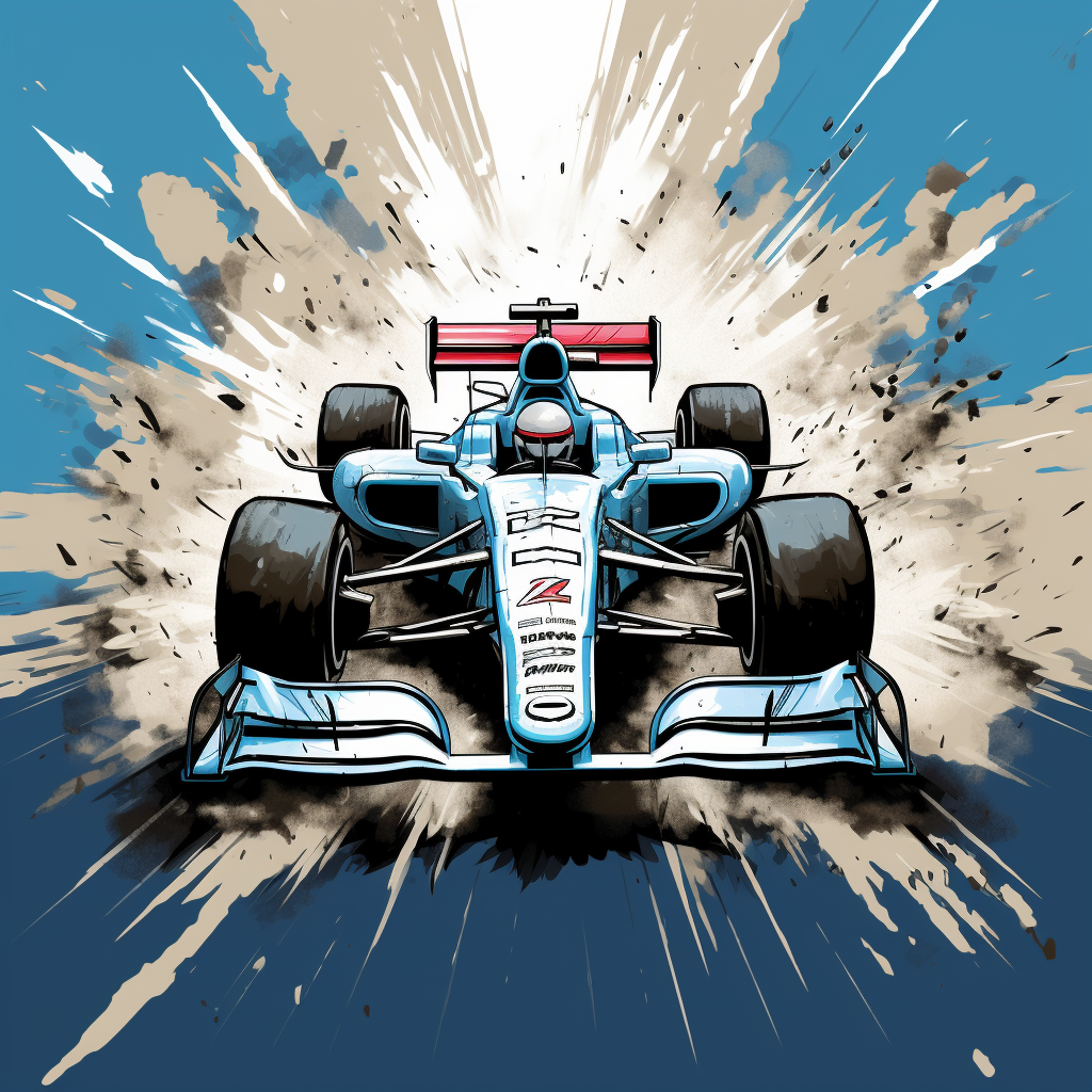 Hyper Realistic Comic Style Formula 1 Car