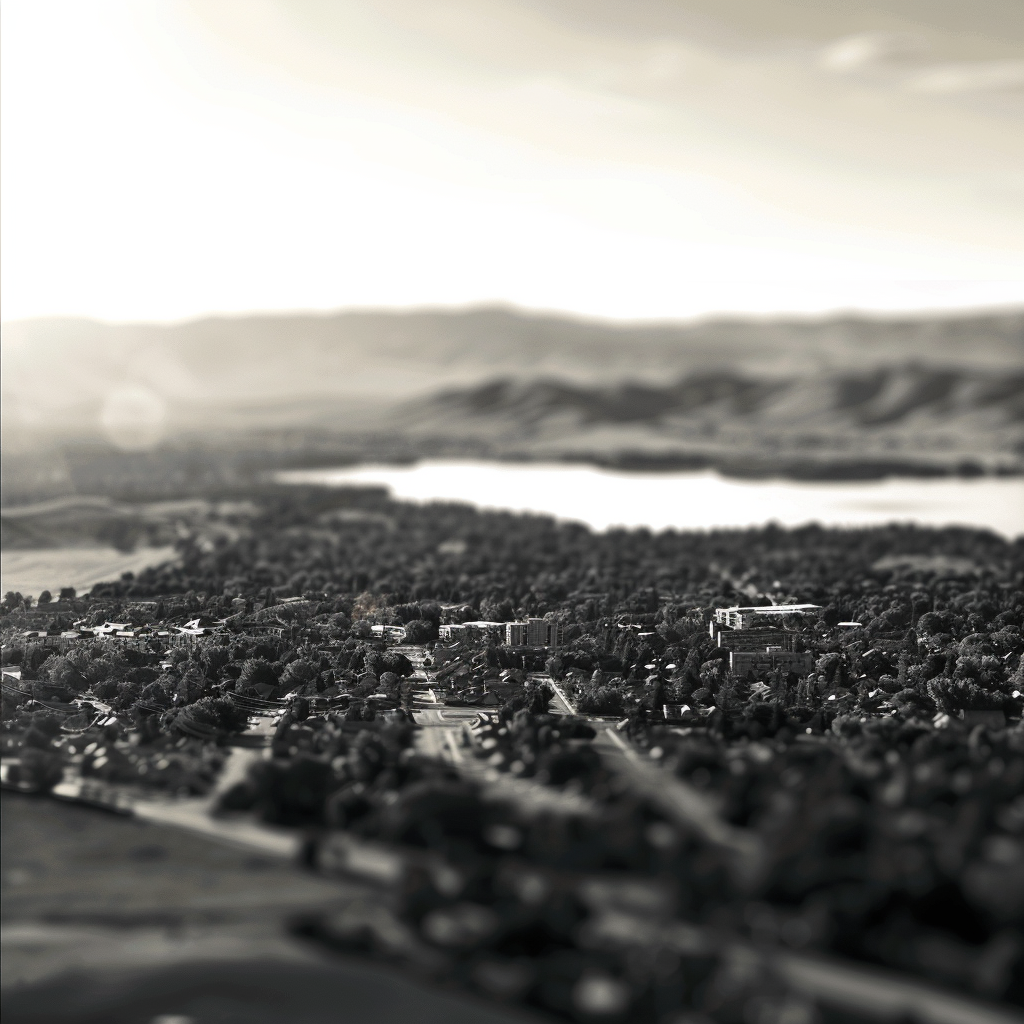 Monotone vector art tilt shift image