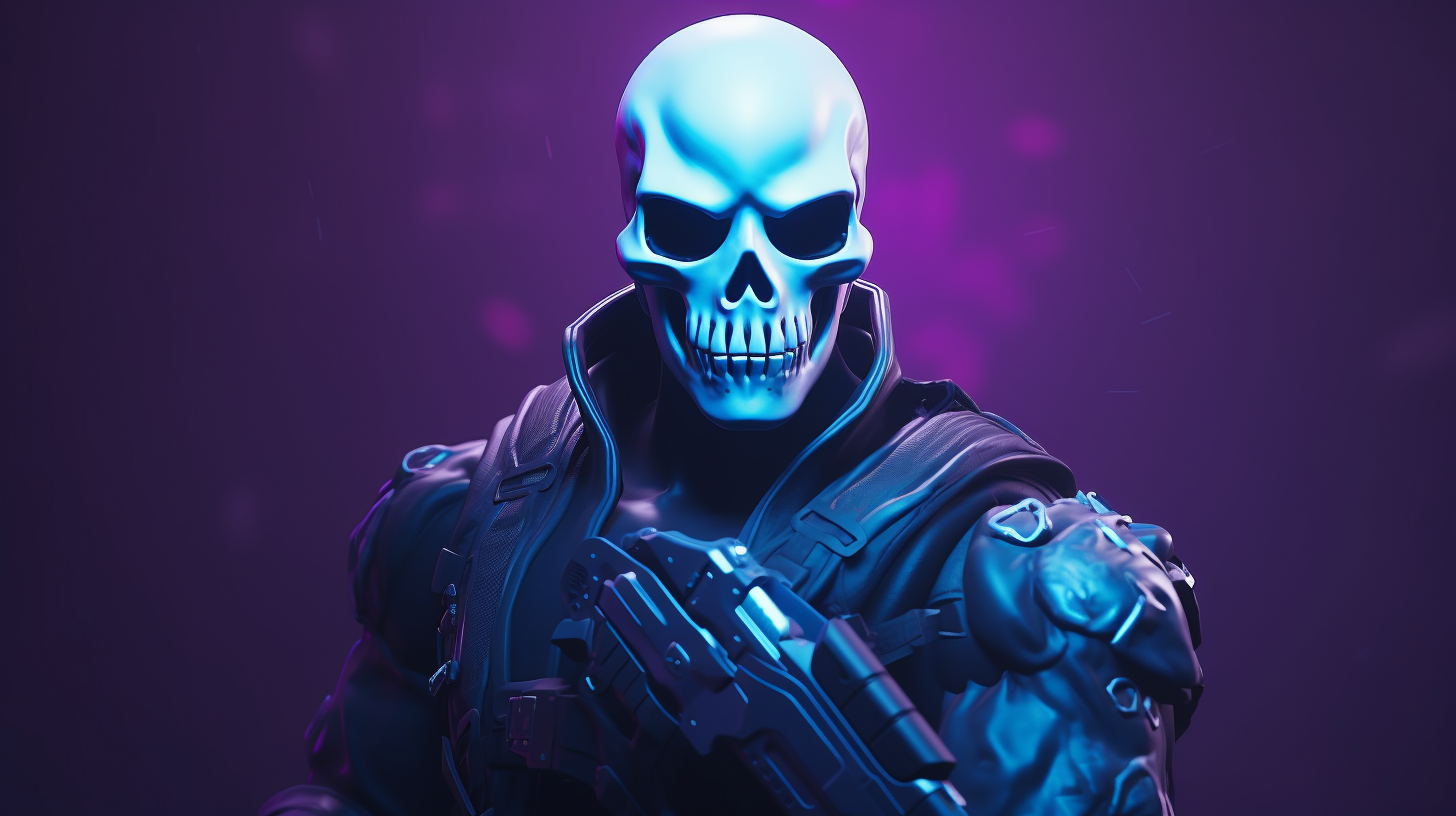 Fortnite Skull Trooper with held skull