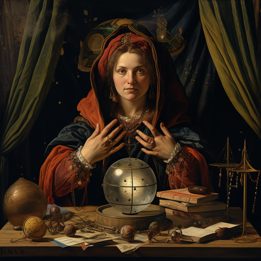 Fortune Teller with Tarot Cards