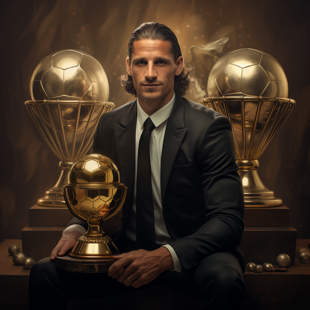 Fotis Ioanidis with Ballon d'Or