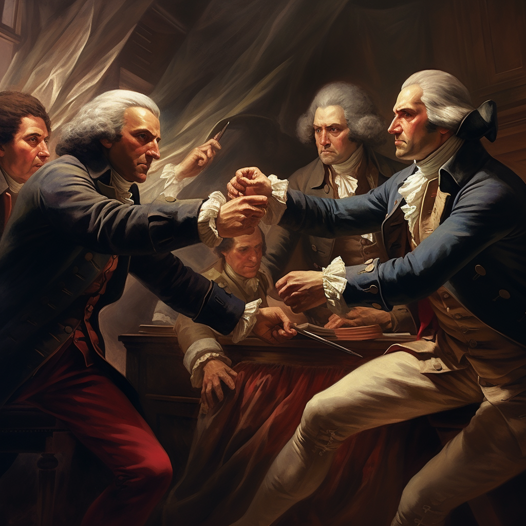 Founding Fathers Fist Fight scene