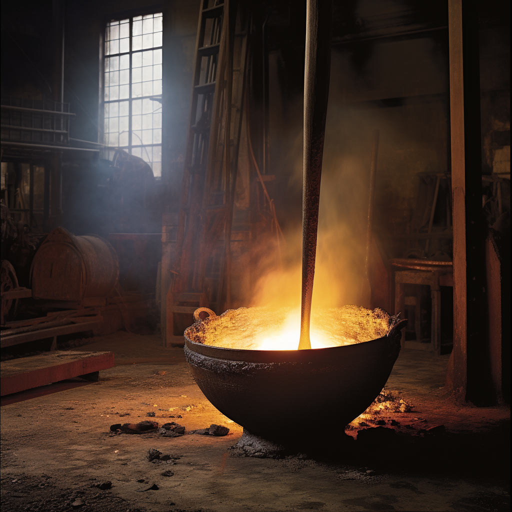 Foundry ladle in action