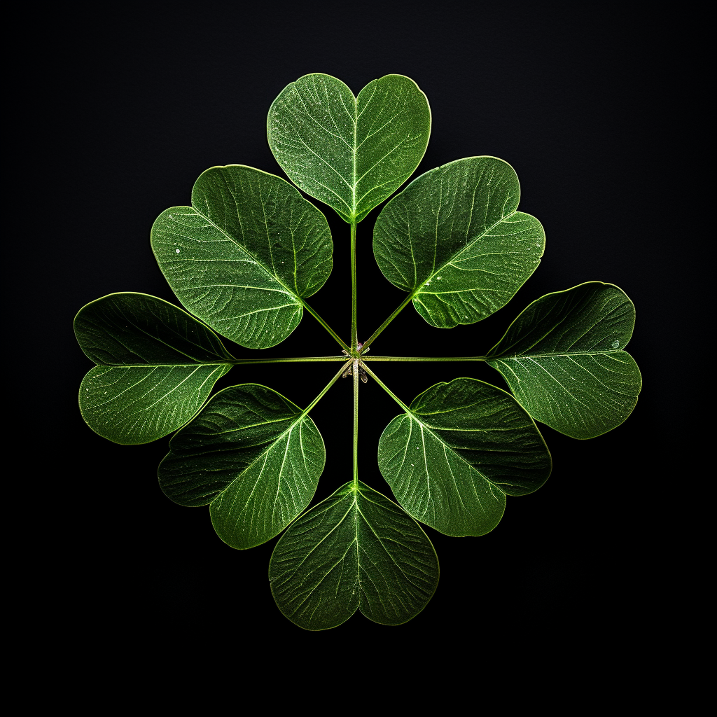 Four leaf clover in dark natural style