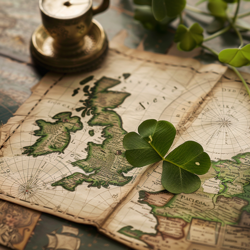 Clover on Ireland Map