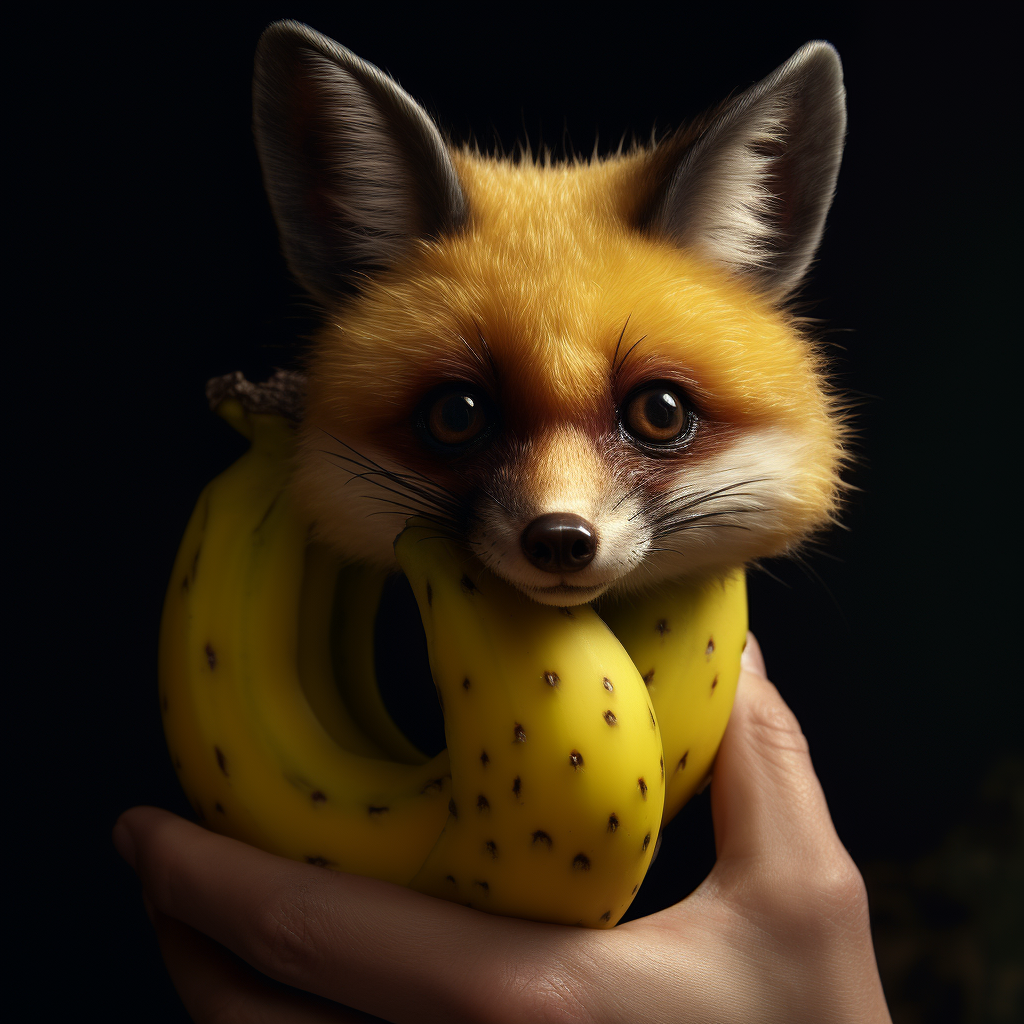 Stunning Realistic Fox with Banana