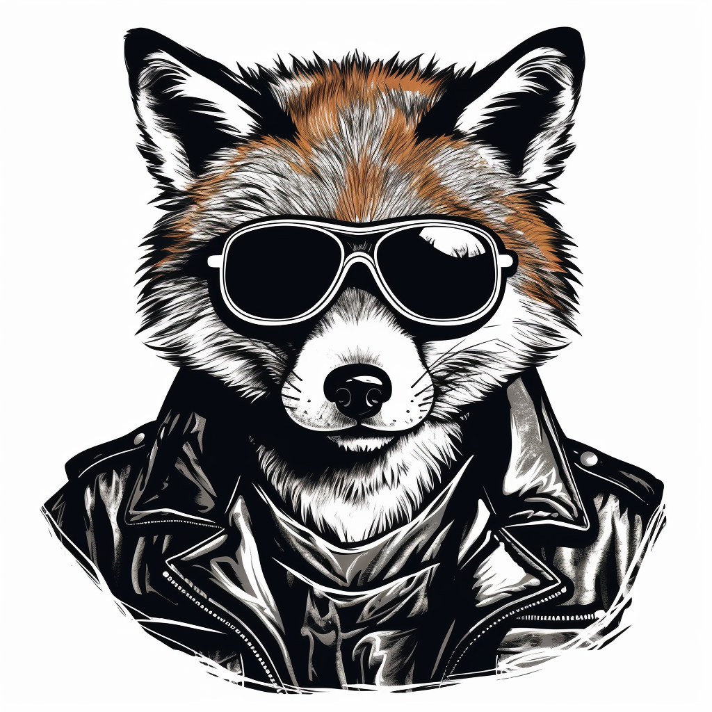 Fox biker gang sunglasses sticker vintage