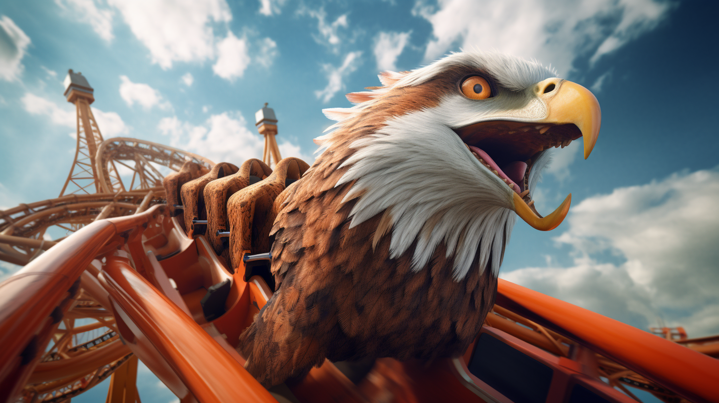 Fox and eagle on rollercoaster