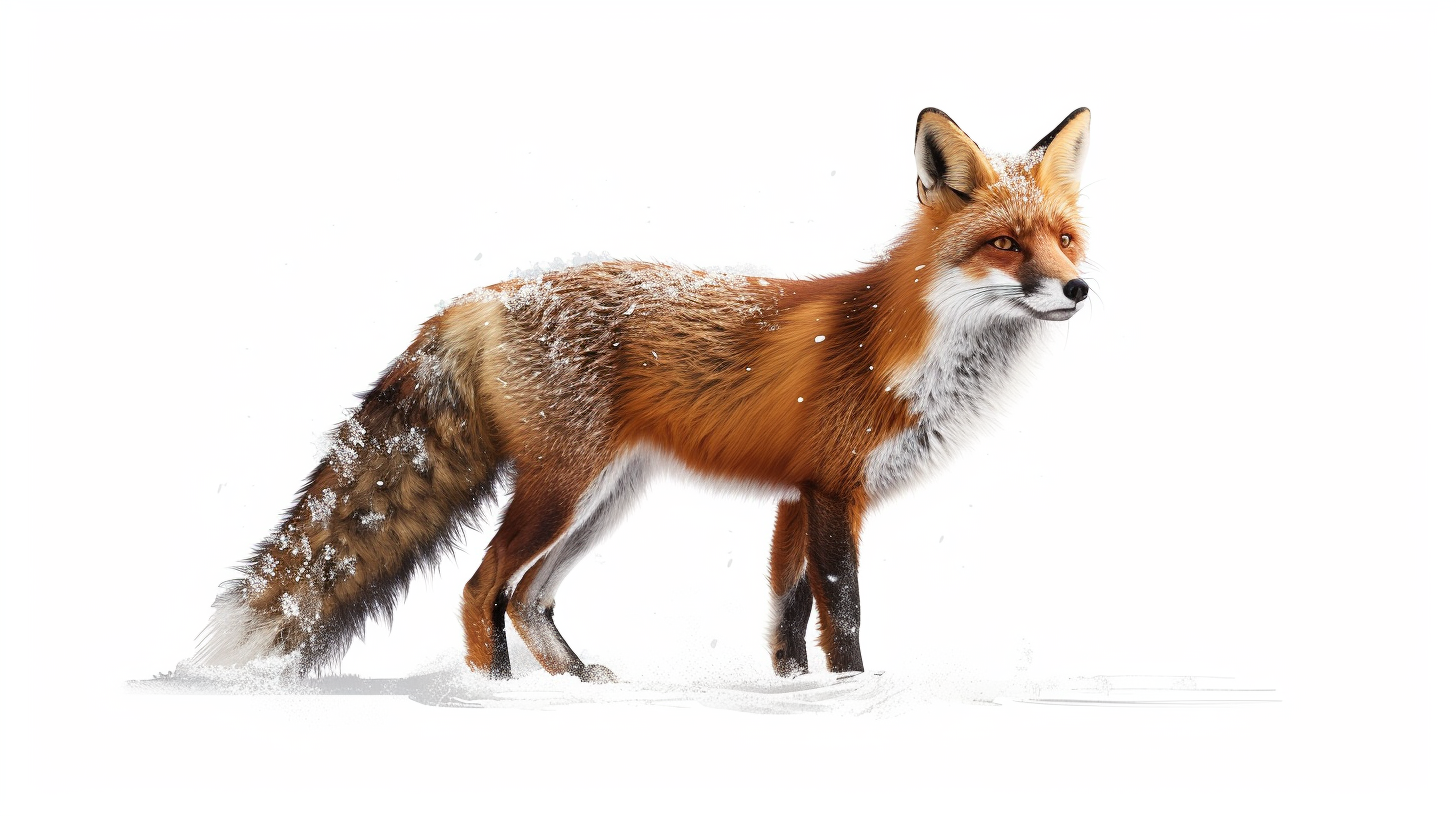 Fox standing in snow