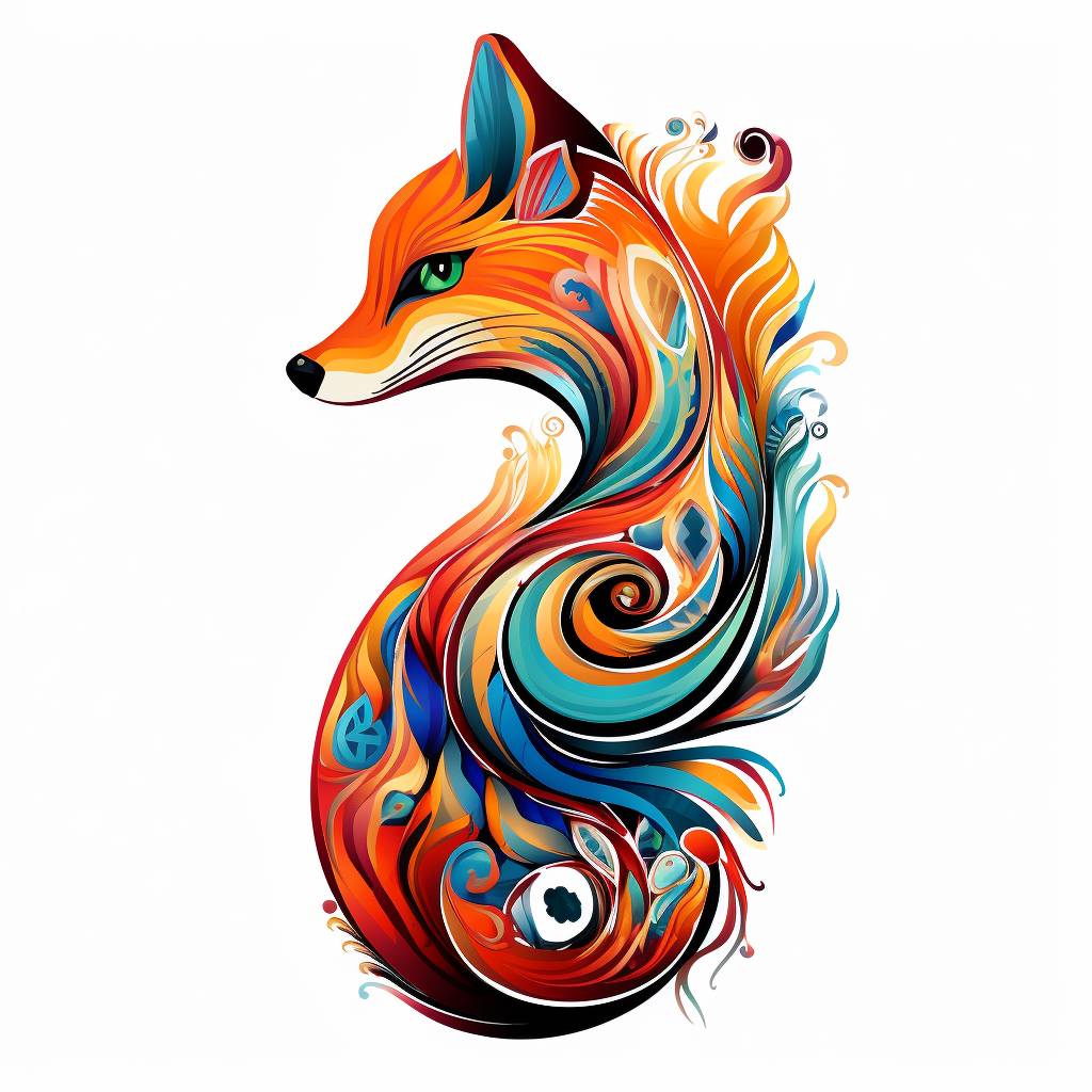 Fox with Curled Tail Sticker