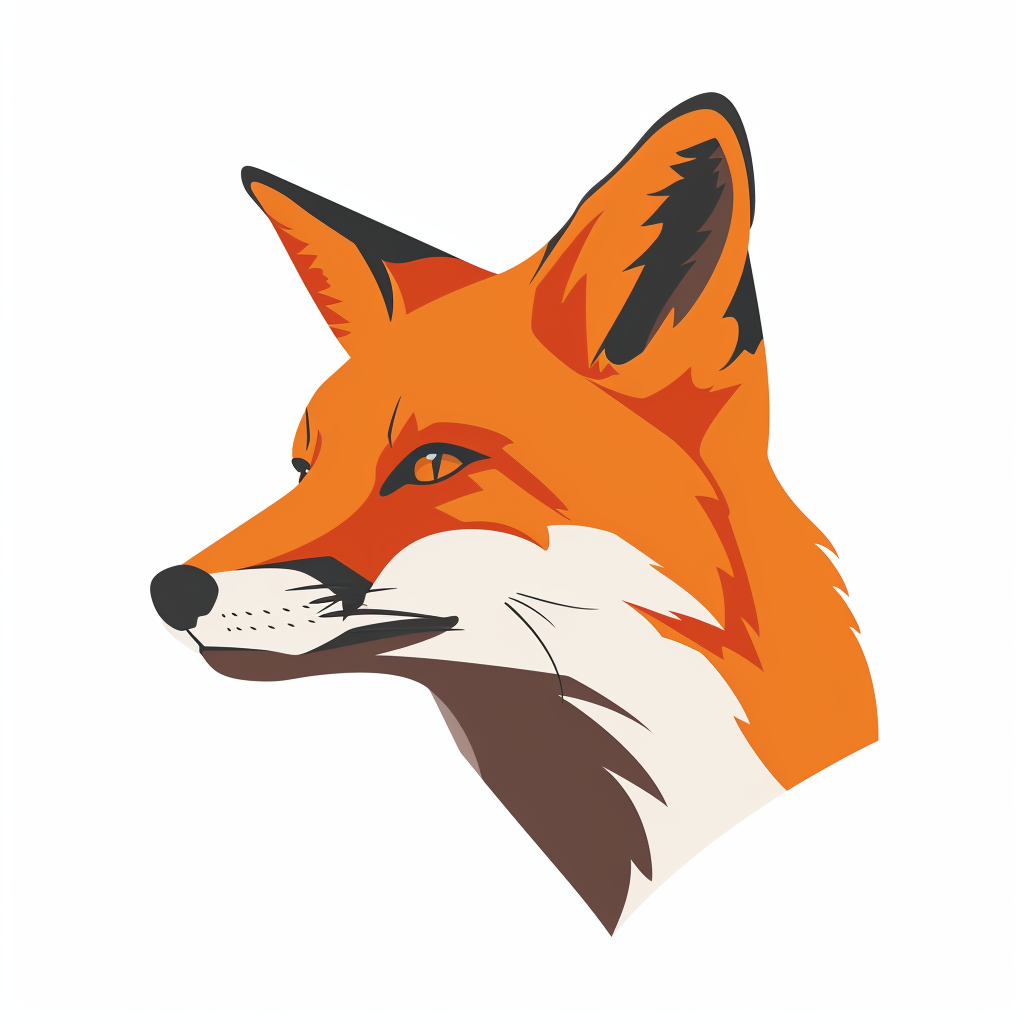 Fox head looking left black icon