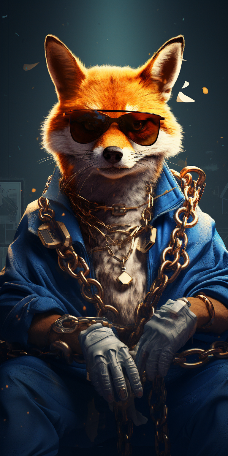 Fox with Hip Hop Chains