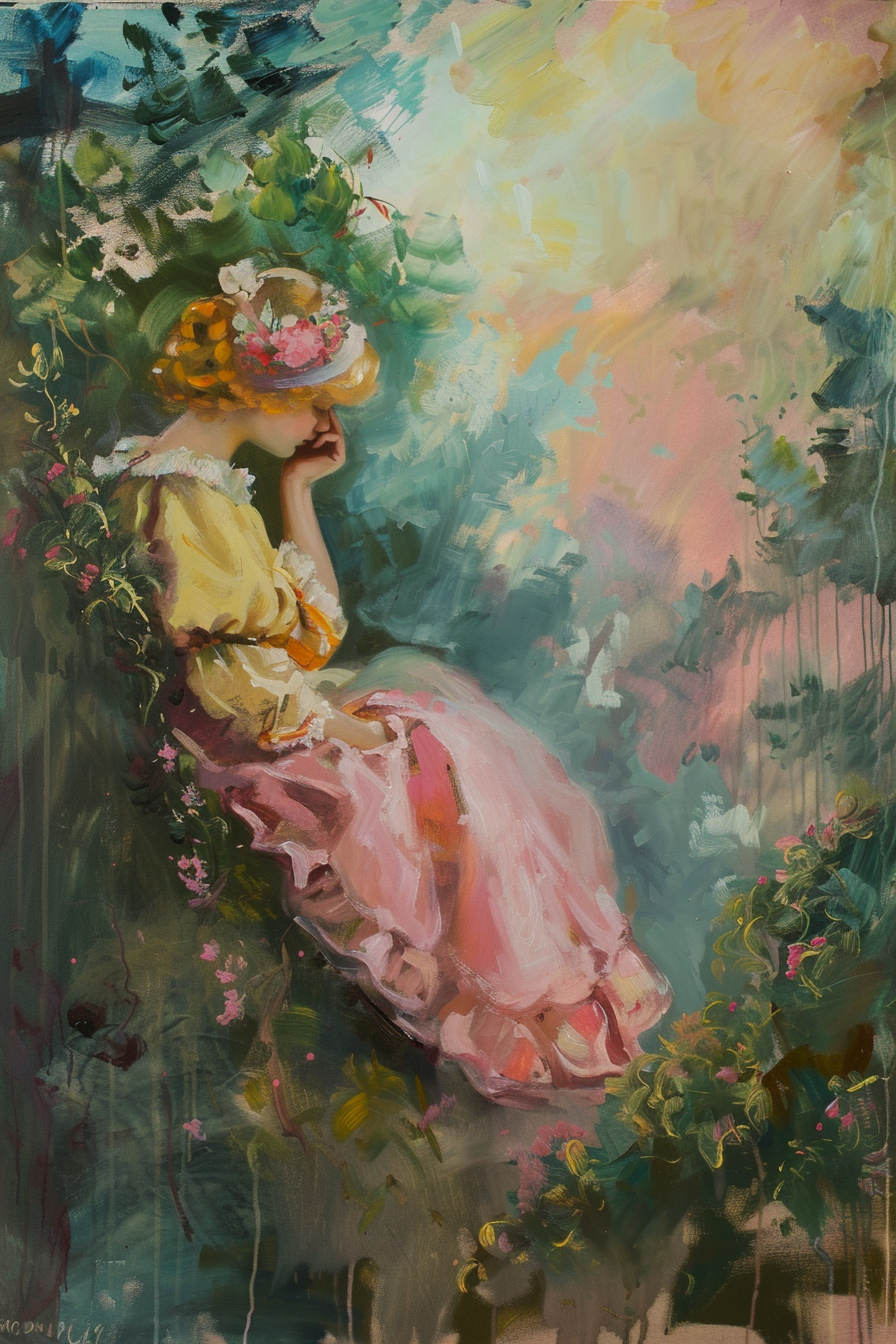 Fragonard style painting artwork