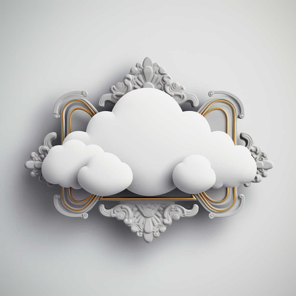 Frame Cloud Stylized Small Shape Grey Background