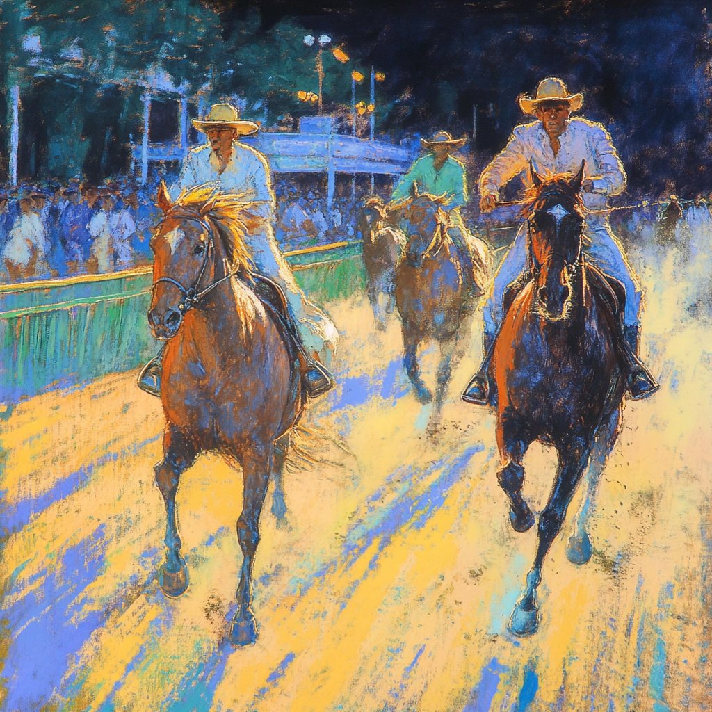 Impressionist horse race art NYC