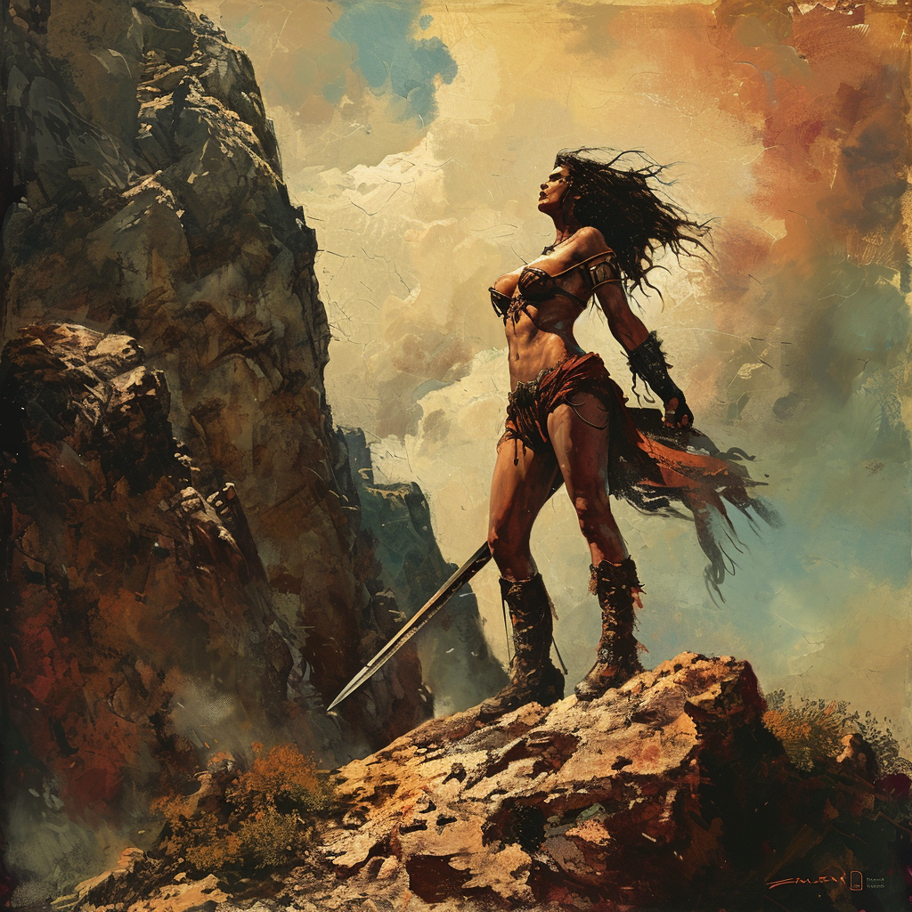 Powerful Frank Frazetta-inspired Illustration