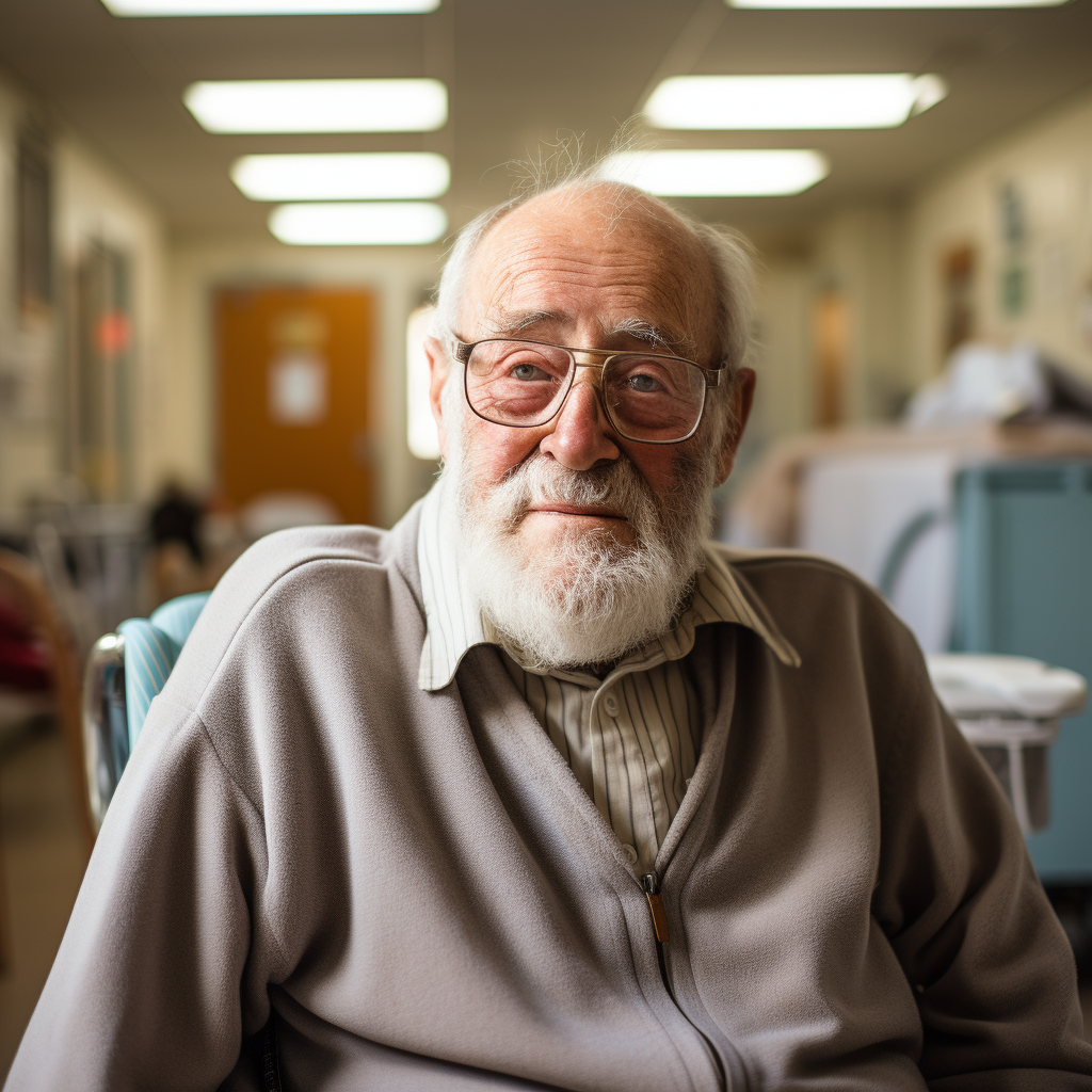 Image of retiree Frank in senior care home