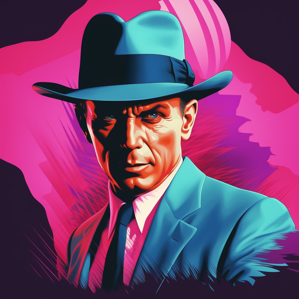 Frank Sinatra in vaporwave cinematic style