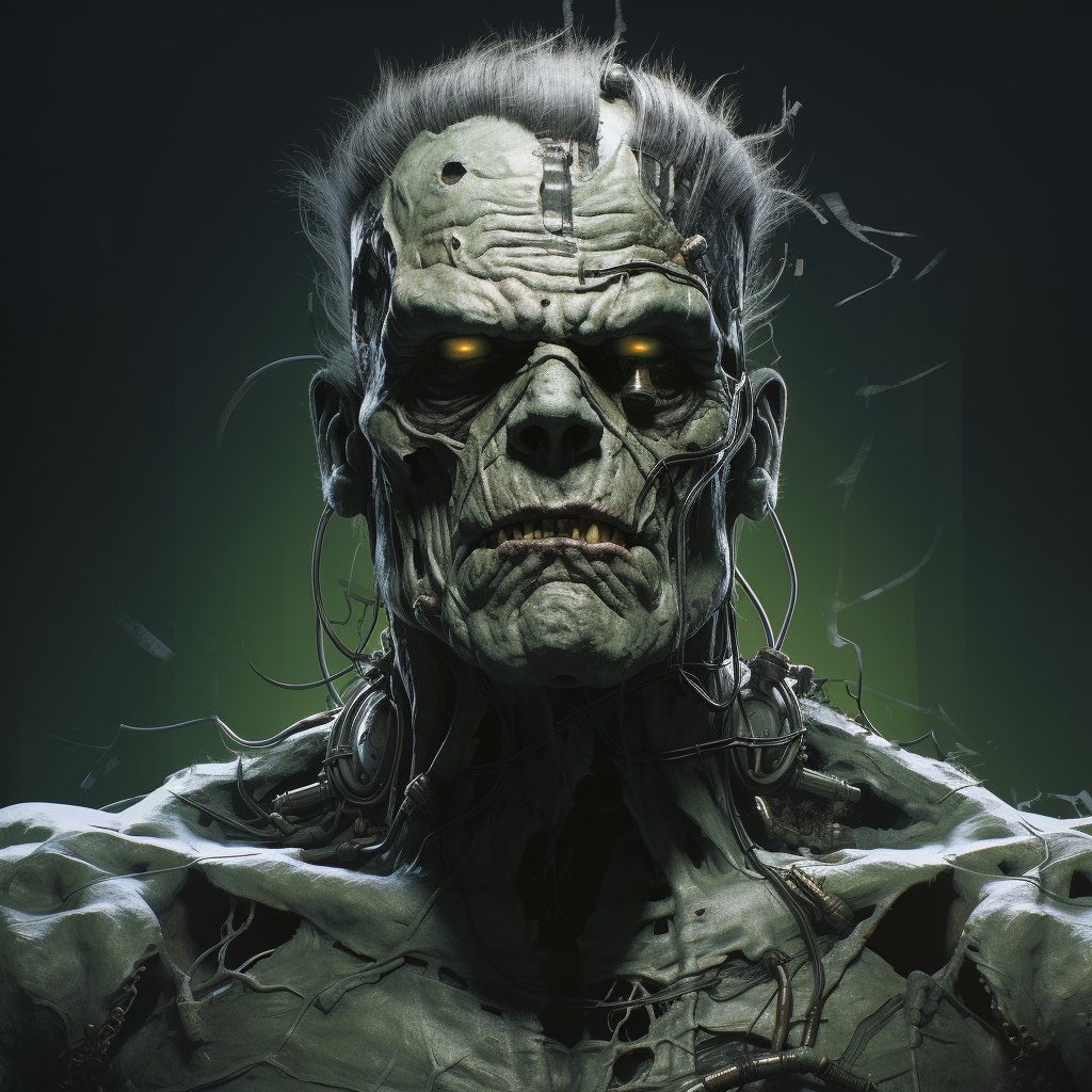 Frankenstein creature creation by Midjourney AI