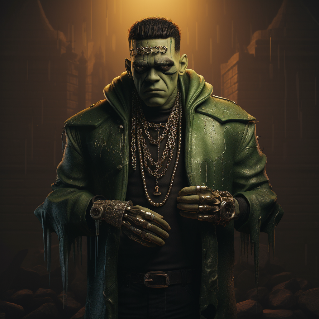 Frankenstein rapping in modern style