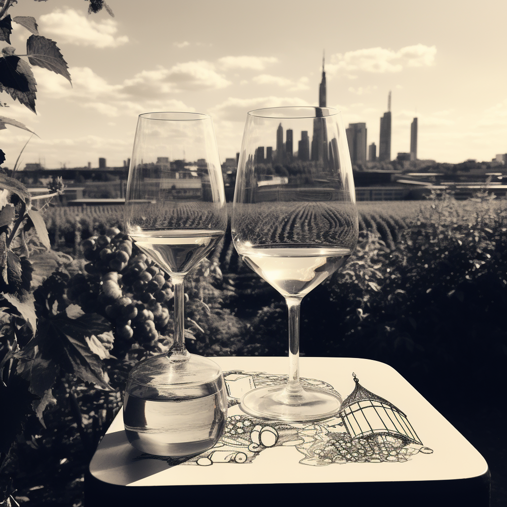 View of Frankfurt Skyline from Vineyard