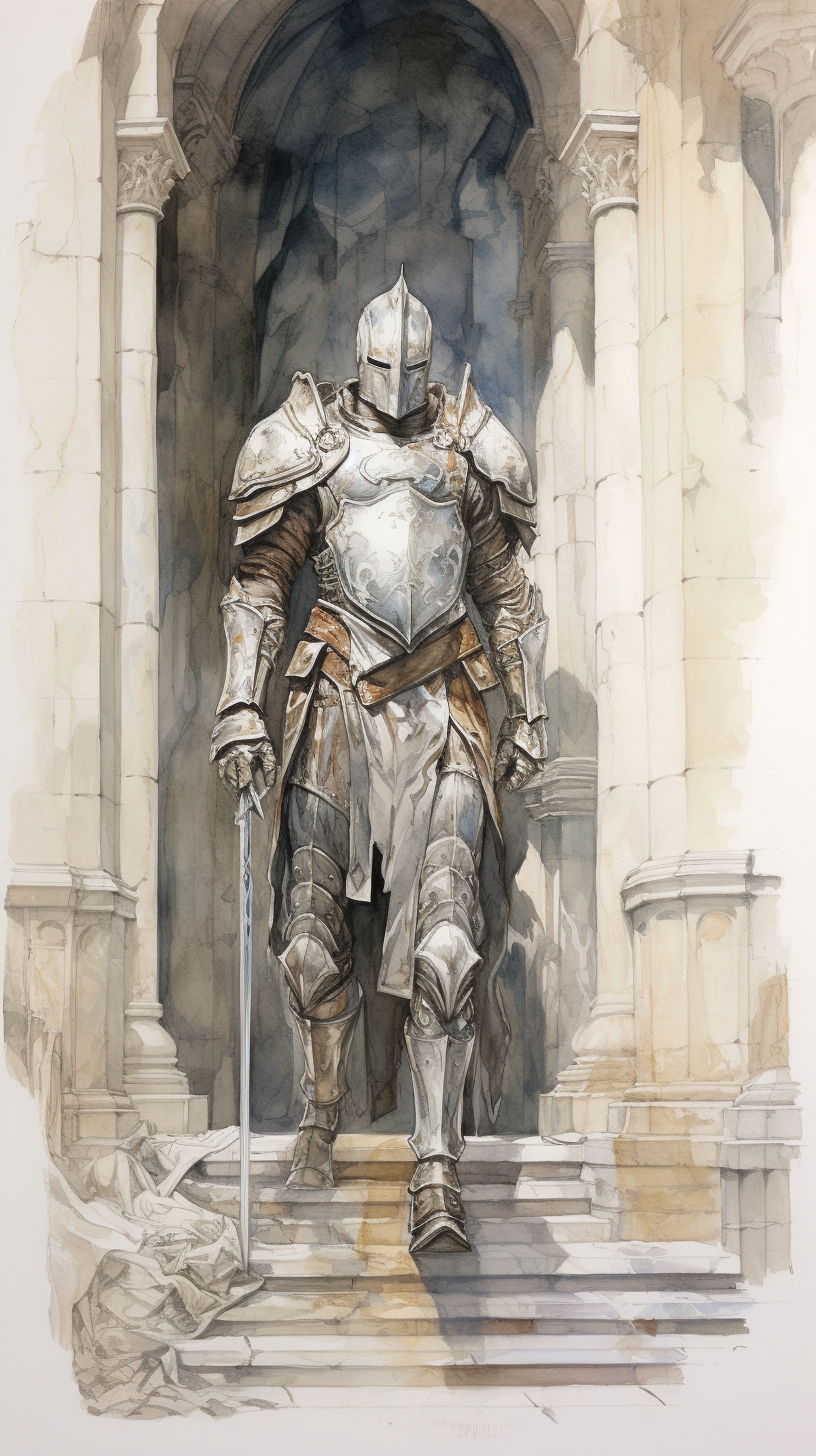 Sketch of Knight in Heavy Armor