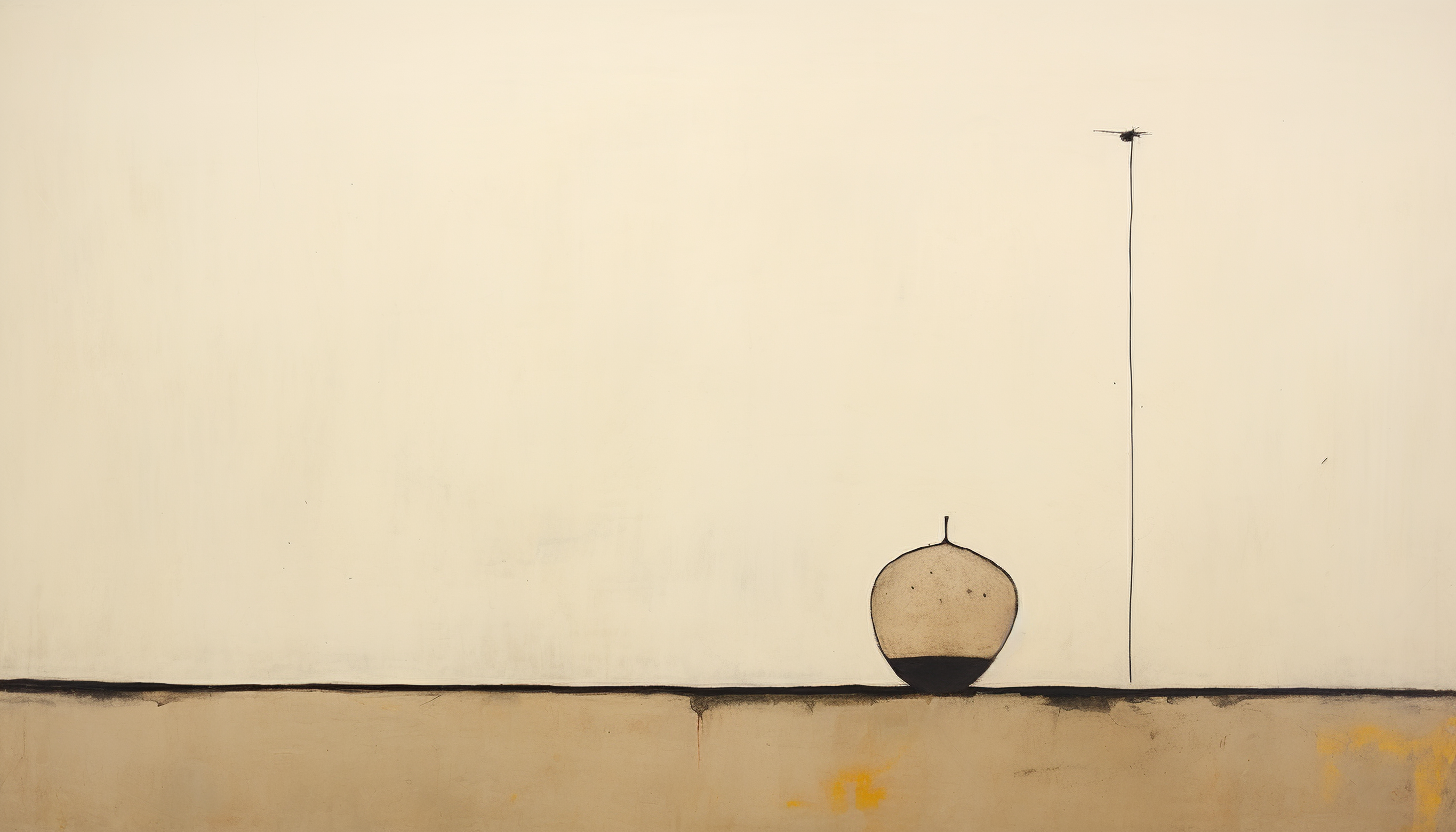 Minimal landscape painting by Fred Williams