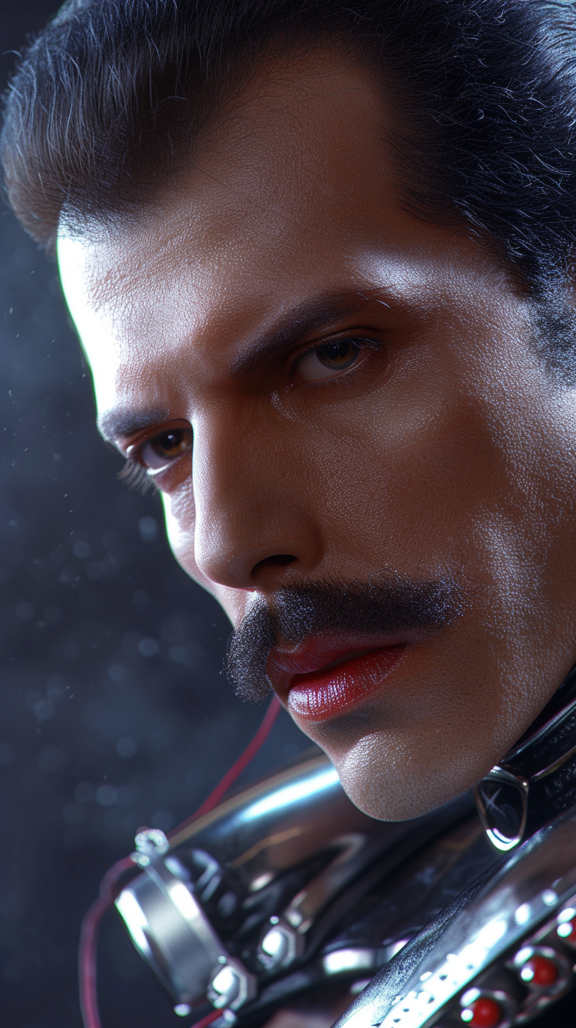 Close-Up Cyberpunk Photo Freddie Mercury