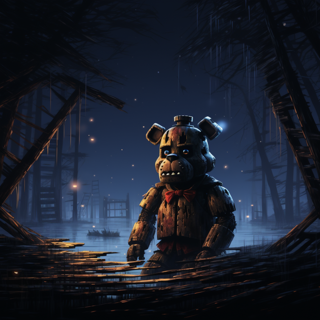 Freddy from FNAF in old forest