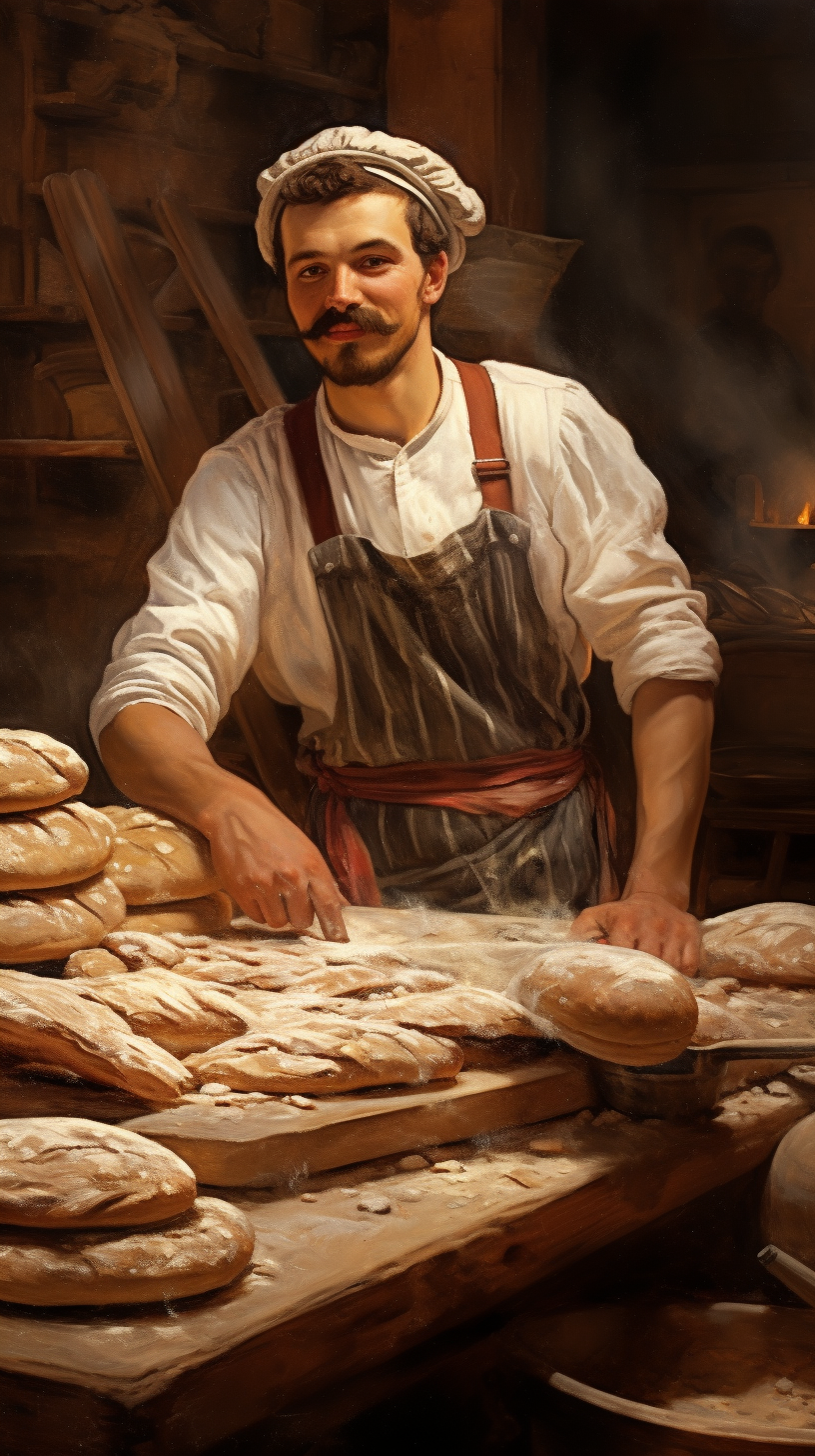 Historic French Baker in the 1800s