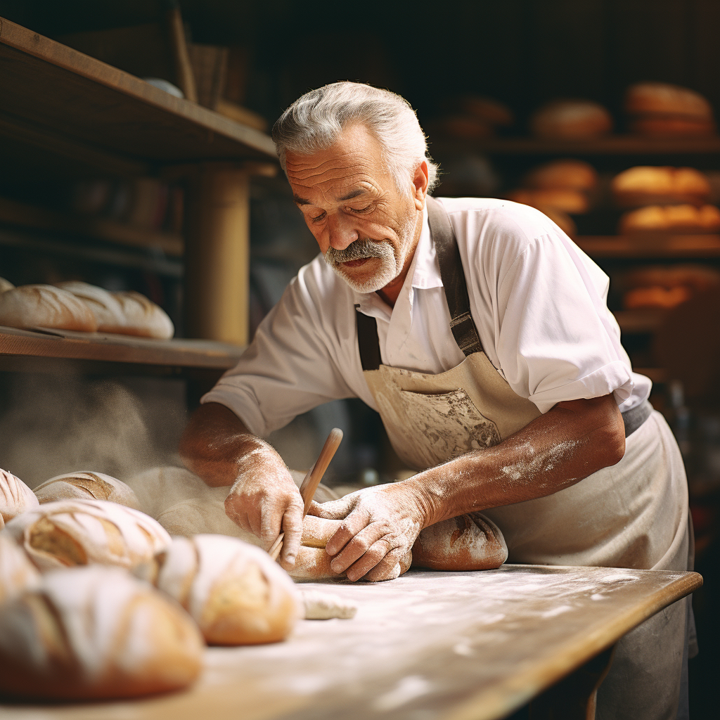 Photorealistic image of a French baker