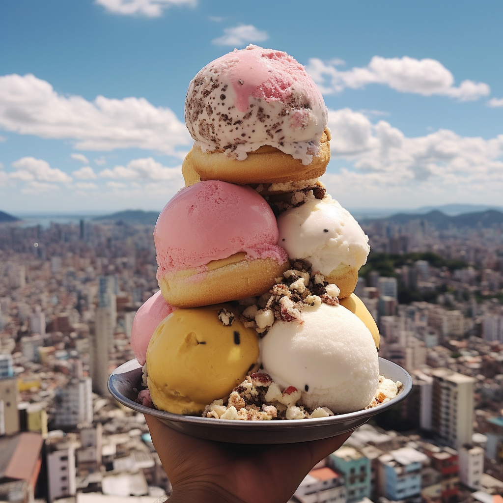 French bread and ice cream cone