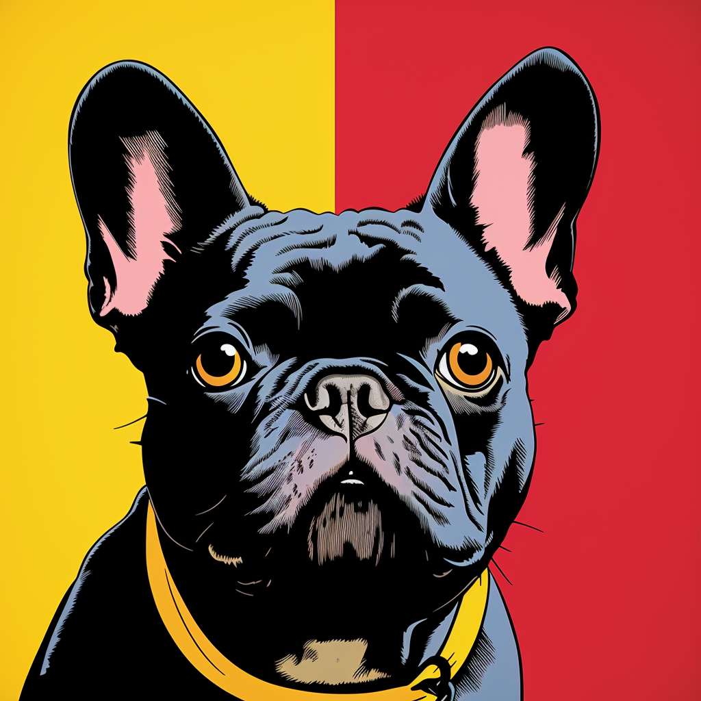 Playful French Bulldog by Hergé