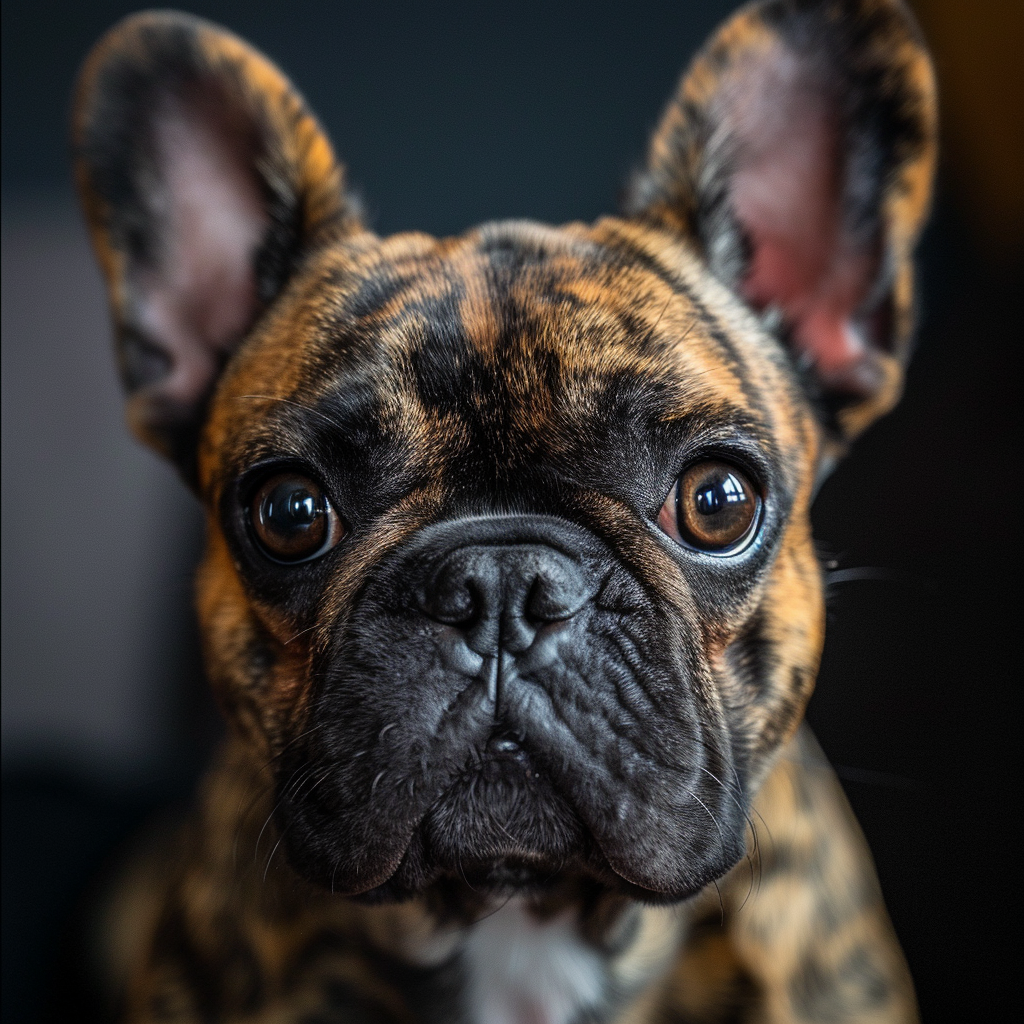 Adorable French Bulldog resembling Julius Caesar