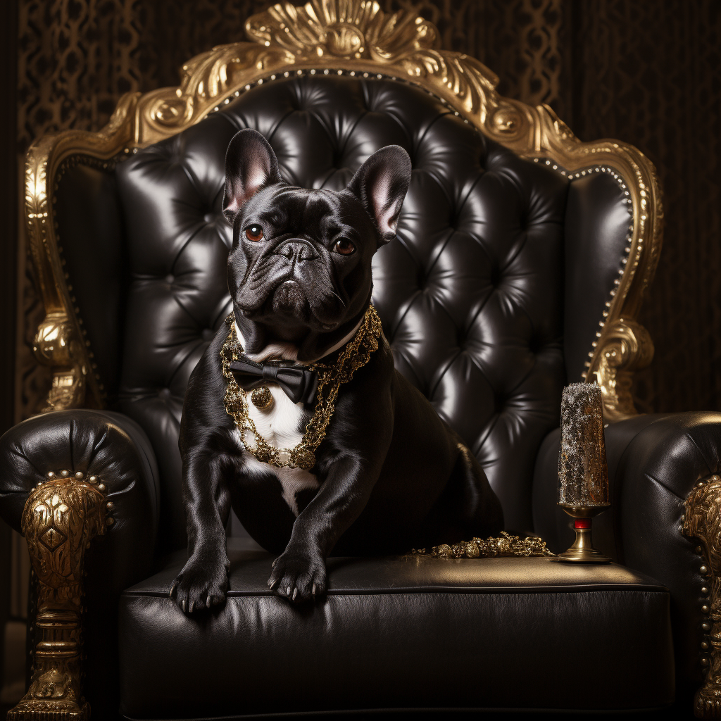 Wealthy French Bulldog on Couch