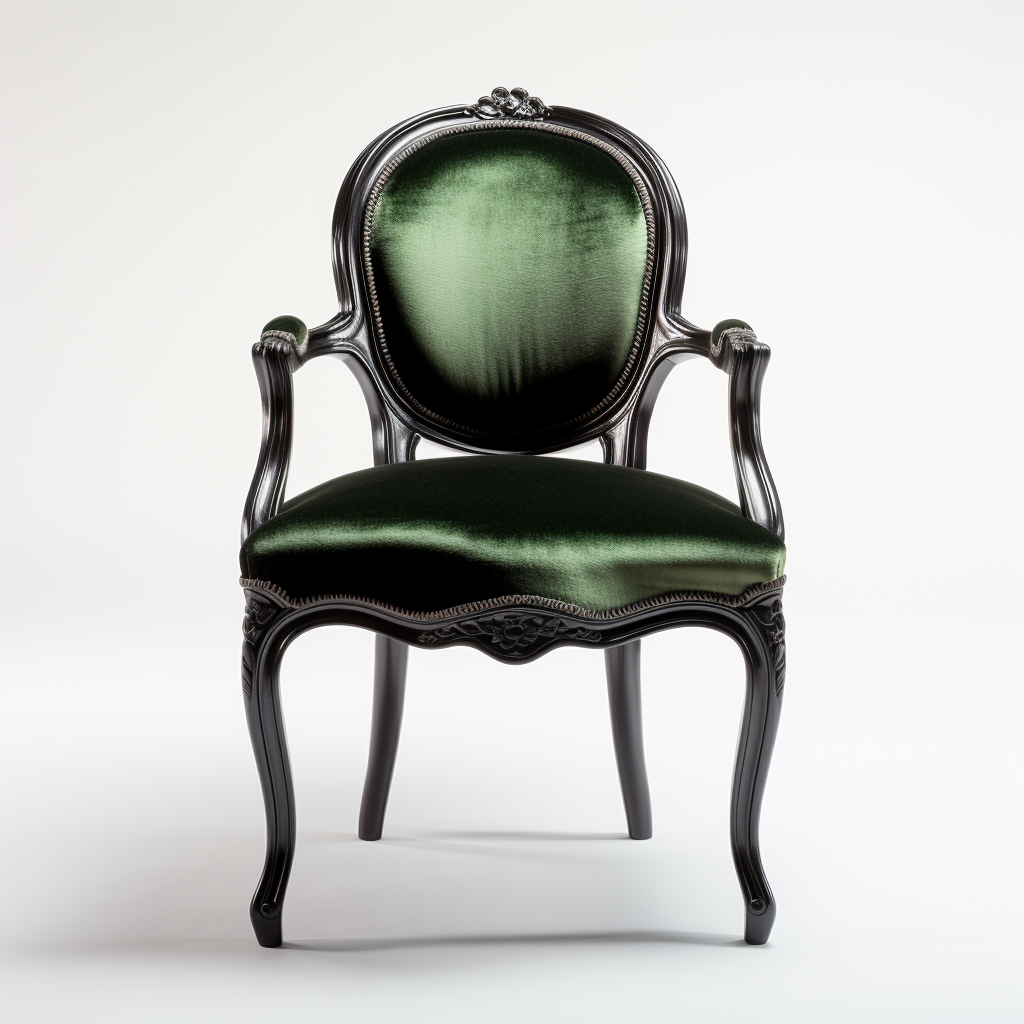 Elegant black ebony wood French dining chair