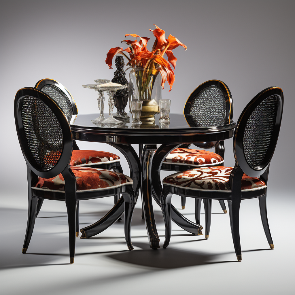 Luxurious French Dining Chair in Ebony Wood