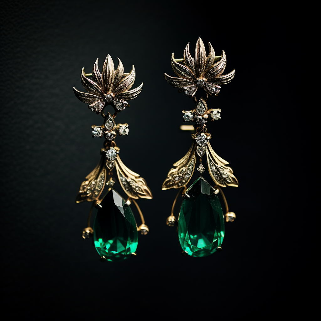 Beautiful French Emerald Earrings for Sale