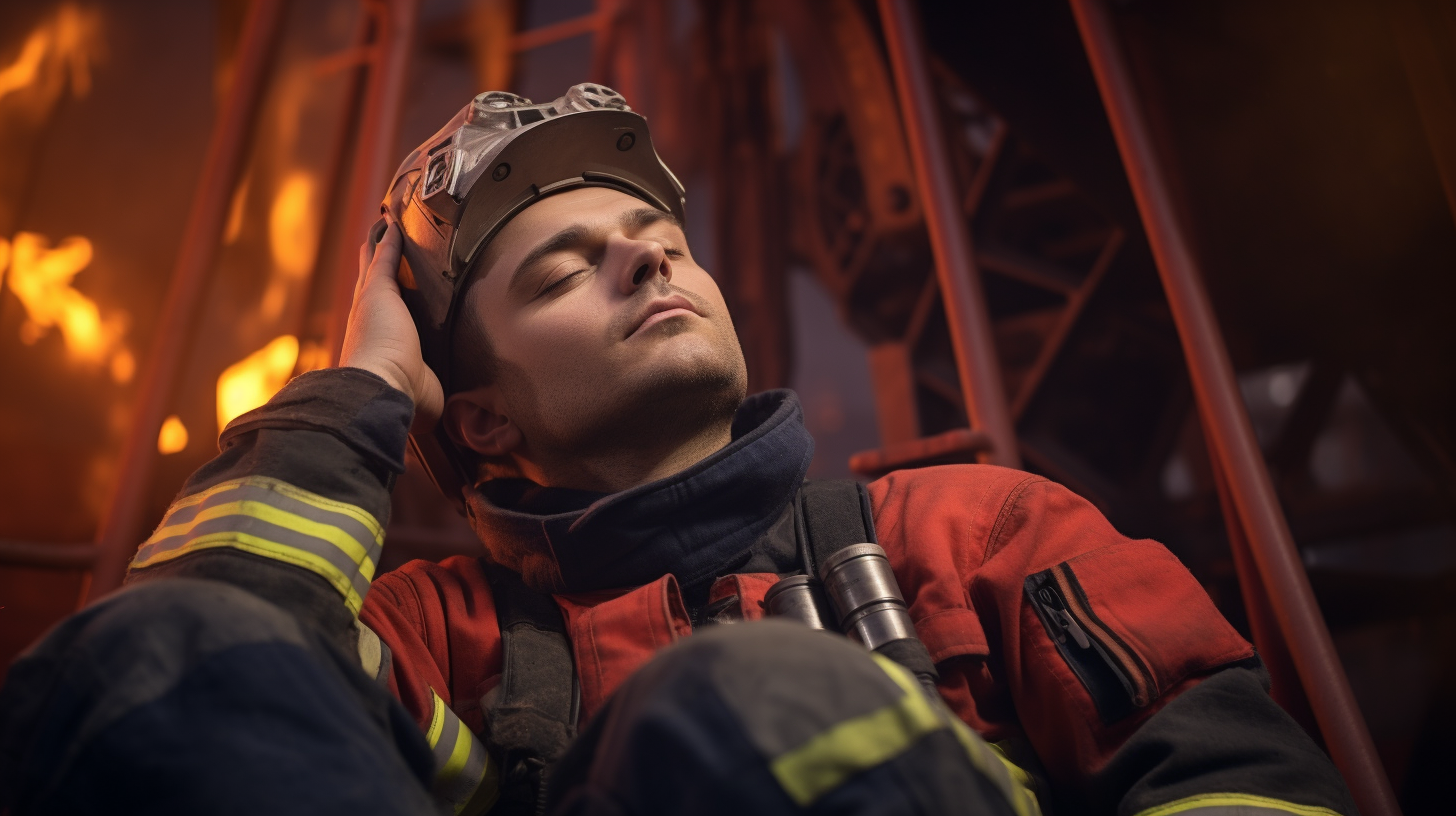 French firefighter visualizing crane operator dream