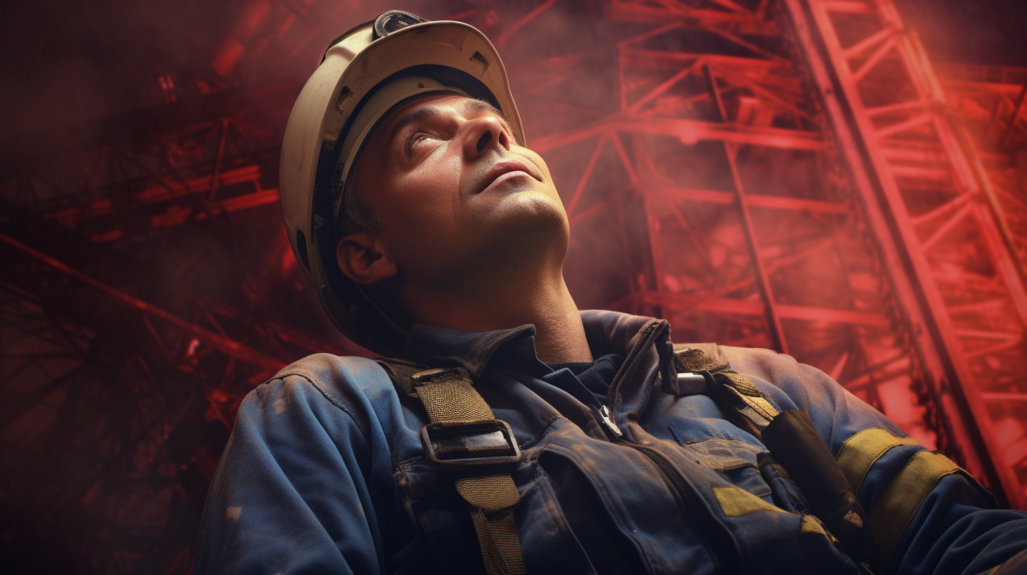 French firefighter dreaming of tower crane