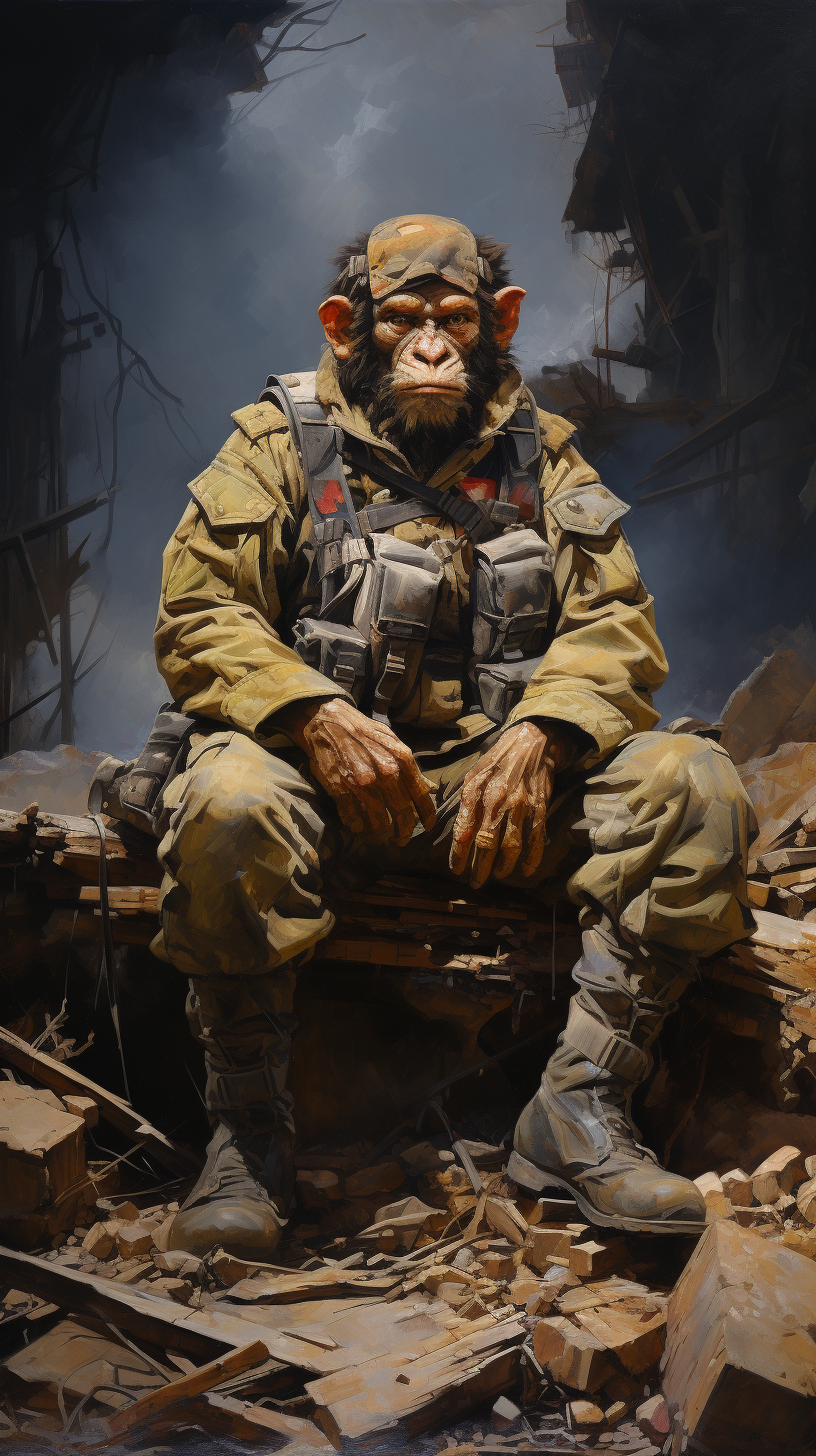 Monkey in French Military Uniform