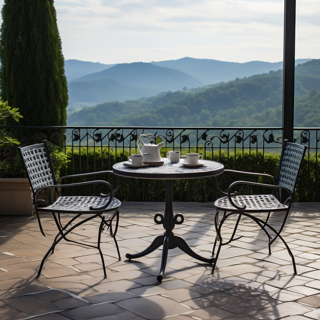 Stunning View of French Patio in Smoky Mountains