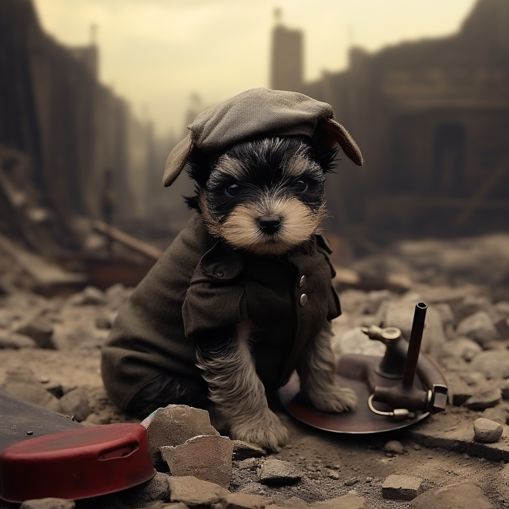 Adorable puppy as symbol of French Resistance